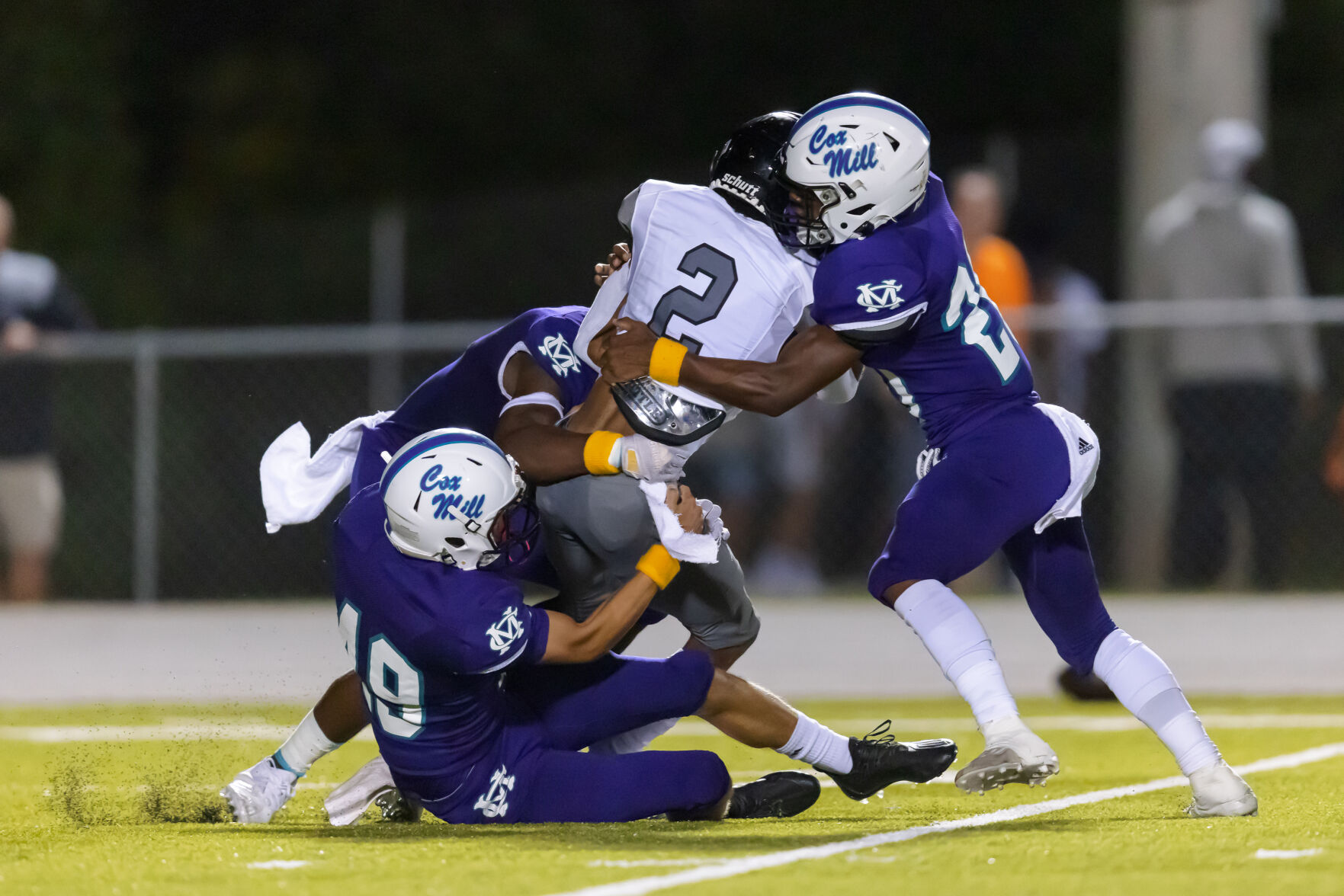 The Hough Huskey defeated the Cox Mill Chargers 48-7 on Friday night at Cox Mill High School.